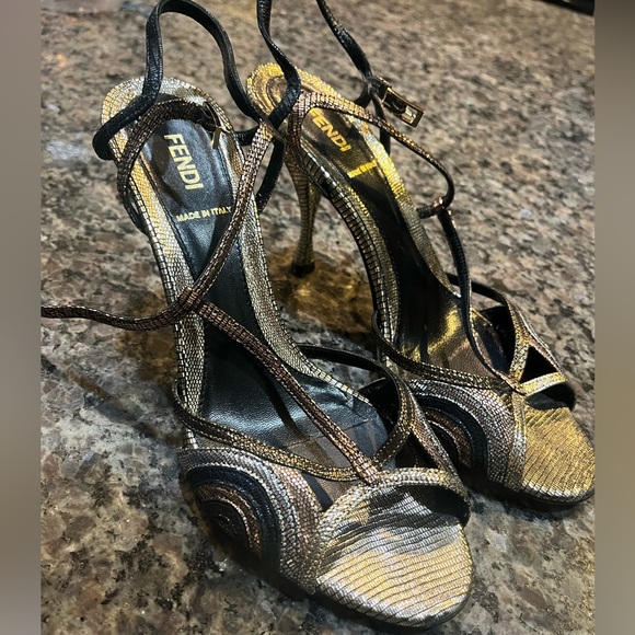 Authentic Fendi T strappy heels - Picture 5 of 12